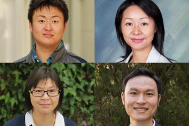 Four researcher headshots stitched together for a collage. 