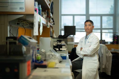 Dr. Anthony Wang pictured in a UCLA lab.