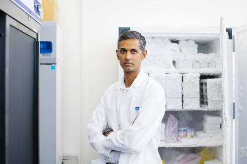 Ranmal Samarasinghe in a UCLA lab.