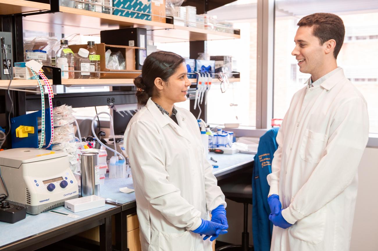 Carla Pantoja and Cody Aros Photograph in Lab